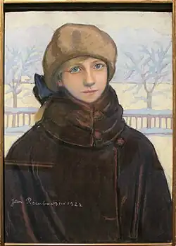 Portrait of Kazimiera Nehring against a Winter Landscape, 1922