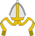 Mitre, used by bishops in place of a helmet