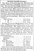 Mobile Jockey Club Bascombe Race Course Spring Races 1837 The Times Picayune Thu Apr 13 1837