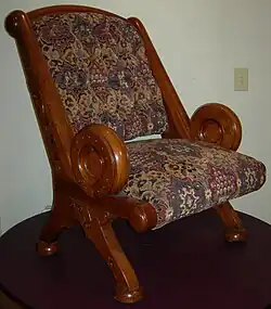 Campeche-style chair (c. 1875–1880), attributed to Frank Furness and Daniel Pabst.