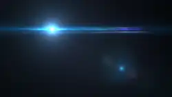 Lens flare commonly associated with the use of anamorphic lenses which are often used in the production of films