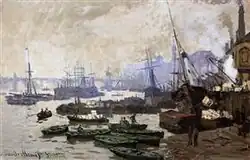 Claude Monet, Barche nel porto di Londra, 1871