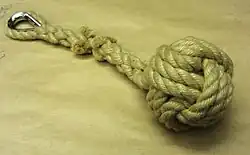 a heavy monkey's fist for throwing with an eye splice