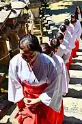 Shrine maidens in Kasuga-taisha
