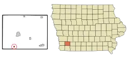 Location of Coburg, Iowa