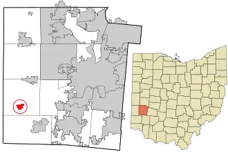 Location in Montgomery County and the state of Ohio.
