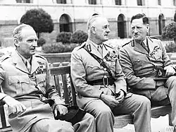 General Claude Auchinleck (right), Commander-in-Chief of the Indian Army, with the then Viceroy Wavell (centre) and General Montgomery (left)