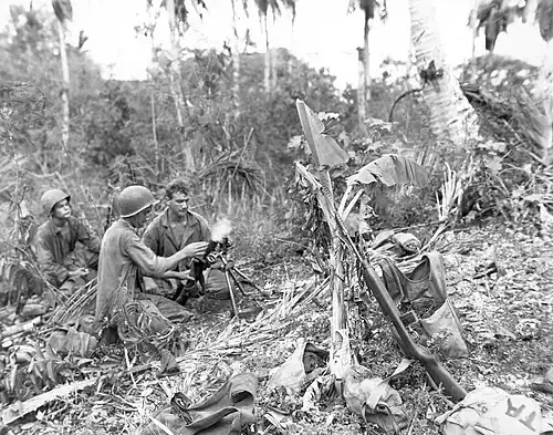 Mortar men lay down a barrage