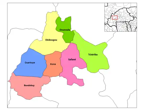 Provincial map of its departments