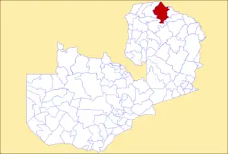 District location in Zambia