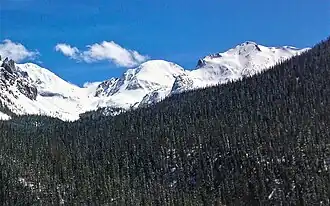 Mt. Mahler (center) and Braddock Peak (right)