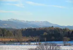 View of the Mount Abraham summit (right) and Mount Ellen (left) along the southerly portion of the Green Mountain Range