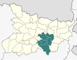 Location of Munger division in Bihar