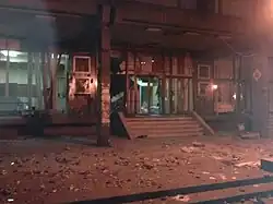 Municipality building in Zenica after the Bosnian social riots