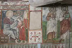 Saint Colluthus performing an eye operation, 8th century, Syrian Monastery