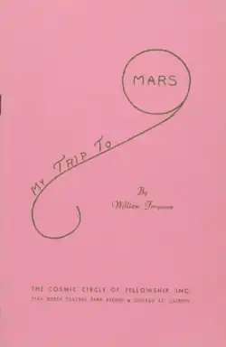 The cover is pink, with a stylized line graphic. "Mars" is encircled