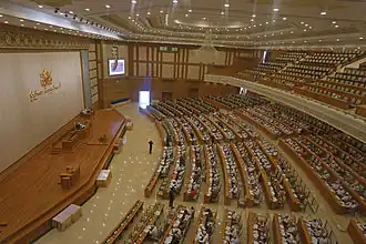 A session inside the Pyidaungsu Hluttaw in progress