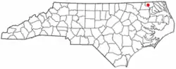 Location of Gatesville, North Carolina