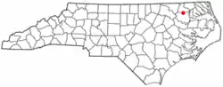 Location of Powellsville, North Carolina