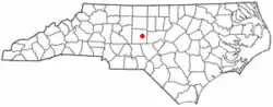 Location of Ramseur, North Carolina