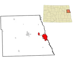 Location of Grand Forks, North Dakota