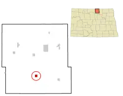 Location of Rolette, North Dakota