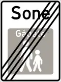 End of pedestrian zone[N 1]