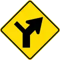 Y-junction on the left