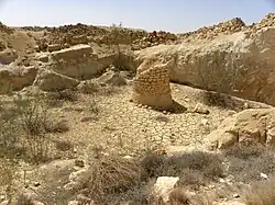 Remains of a Nabataean cistern north of Makhtesh Ramon, southern Israel