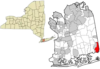 Location in Nassau County and the state of New York
