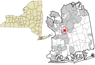 Location in Nassau County and the state of New York