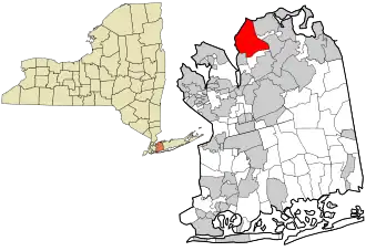 Location in Nassau County and the state of New York