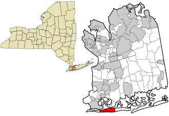 Location in Nassau County and the state of New York