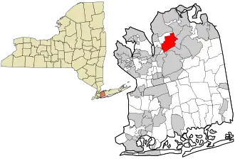 Location in Nassau County and the state of New York.