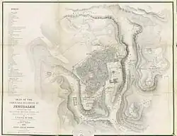 A detailed map of Jerusalem from the 19th century