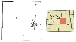 Location of Bar Nunn in Natrona County, Wyoming.