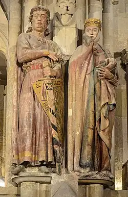 Gothic&nbsp;– Ekkehard and Uta, attributed to the Master of Namburg, 1245–1260, limestone and polychromy, Naumburg Cathedral, Naumburg, Germany[26]