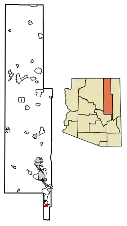 Location of Turkey Creek in Navajo County, Arizona.