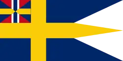 Naval ensign of Sweden with union mark 1844–1905