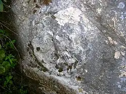 Close-up of the medallion and the eagle relief