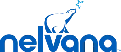 The production logo for Nelvana Limited, depicting a polar bear, who is looking at Polaris, the North Star. Below the polar bear, the text shows the company name, in blue.