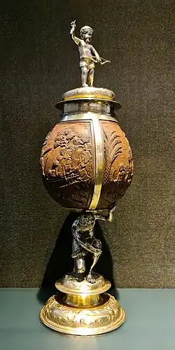 Cup carved with Brazilian scenes, c. 1656, Neues Grünes Gewölbe, Dresden