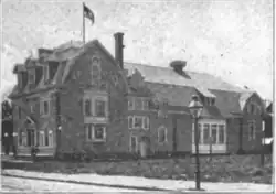 Black and white grainy side view