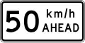 Road works speed limit ahead - 50&nbsp;km/h