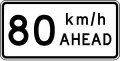 Road works speed limit ahead - 80&nbsp;km/h