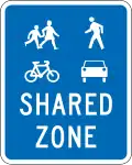 Start of a shared zone (New Zealand)