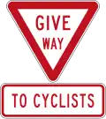 Give way to cyclists