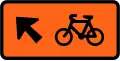 Cyclists follow this sign (veer left)