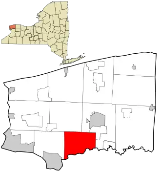 Location in Niagara County and the state of New York.