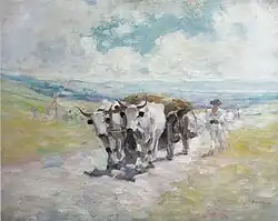 Ox-Drawn Cart; by Nicolae Grigorescu; 1899; oil on canvas; 66 x 81&nbsp;cm; National Museum of Art of Romania (Bucharest, Romania)